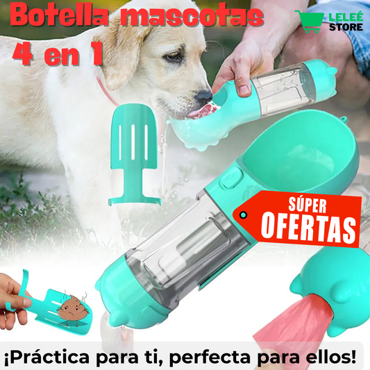 Botella mascotas 4 en 1